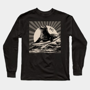 OTTER 841 Surfing Otter Santa Cruz Long Sleeve T-Shirt